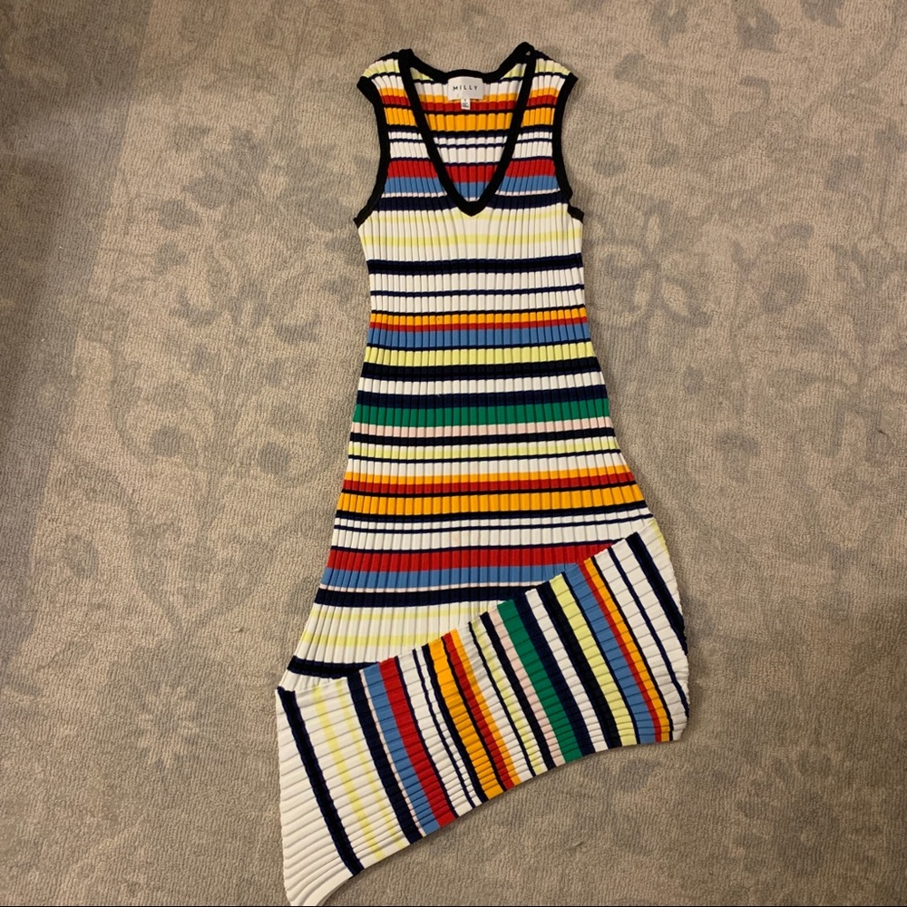 Milly Directional Pop Stripe Shift Dress, small